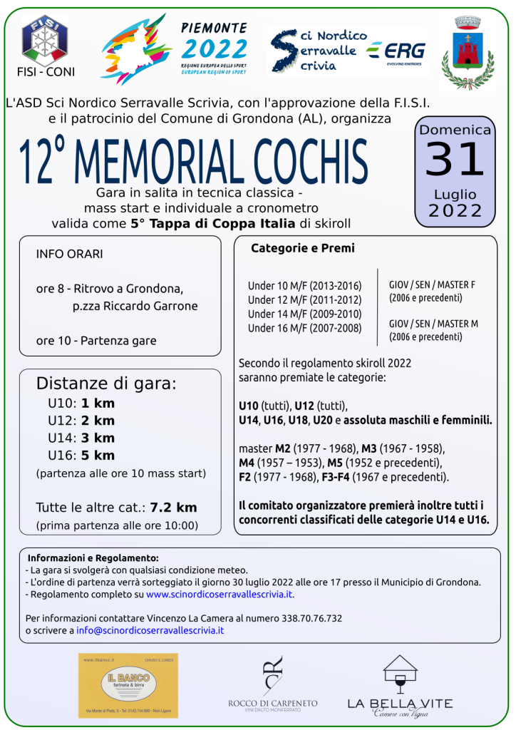 Locandina 12° Memorial Cochis